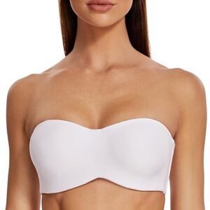 MELENECA Strapless Multi-way Bra for Large Bust Unlined Bandeau w/Underwire